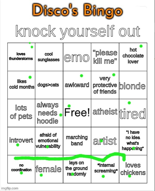 Disco's Bingo | image tagged in disco's bingo | made w/ Imgflip meme maker