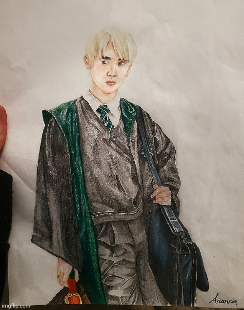 Draco Malfoy drawing (Harry Potter) | image tagged in drawing,art,harry potter,draco malfoy,slytherin,hogwarts | made w/ Imgflip meme maker