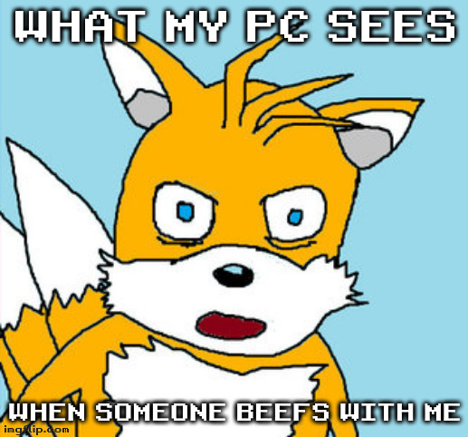 i hate people who beef or ignore me. it angers me. | WHAT MY PC SEES; WHEN SOMEONE BEEFS WITH ME | image tagged in memes | made w/ Imgflip meme maker