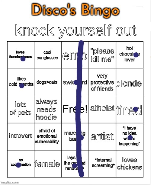 Disco's Bingo | image tagged in disco's bingo | made w/ Imgflip meme maker