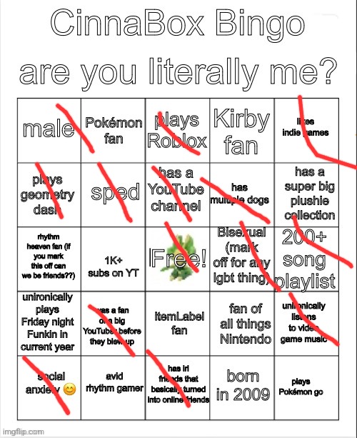 CinnaBox Bingo | image tagged in cinnabox bingo | made w/ Imgflip meme maker