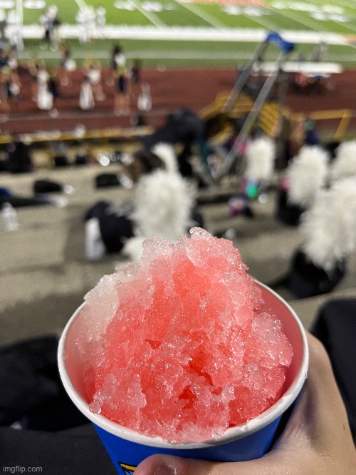 Over where I live we don't have ice cream trucks we just have this delicious shit | image tagged in e,shaved ice in a cup | made w/ Imgflip meme maker