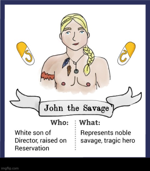 High Quality John the Savage card Brave New World Blank Meme Template