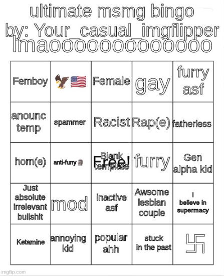 Your_casual_imgflipper's ultimate bingo Blank Meme Template