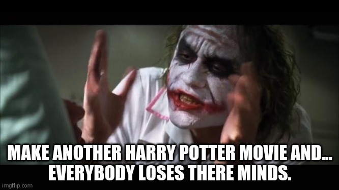 please make this happen JK Rowling | MAKE ANOTHER HARRY POTTER MOVIE AND...
EVERYBODY LOSES THERE MINDS. | image tagged in memes,and everybody loses their minds | made w/ Imgflip meme maker