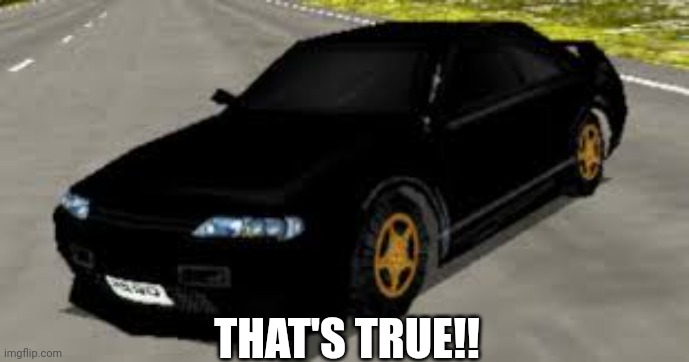 Nissan Skyline R32 Rumblesushi 3D | THAT'S TRUE!! | image tagged in nissan skyline r32 rumblesushi 3d | made w/ Imgflip meme maker