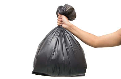 Handing over trash bag. Blank Meme Template