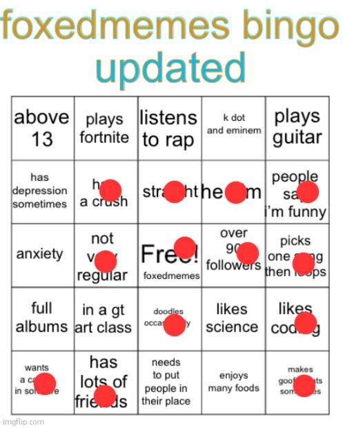 FoxedMemes Bingo! | image tagged in foxedmemes bingo | made w/ Imgflip meme maker