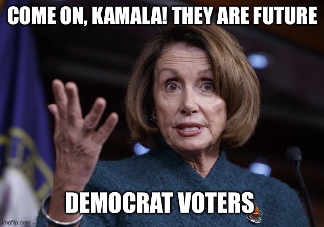 Good old Nancy Pelosi | COME ON, KAMALA! THEY ARE FUTURE DEMOCRAT VOTERS | image tagged in good old nancy pelosi | made w/ Imgflip meme maker