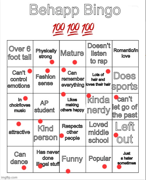 my bingo | image tagged in behapps bingo | made w/ Imgflip meme maker