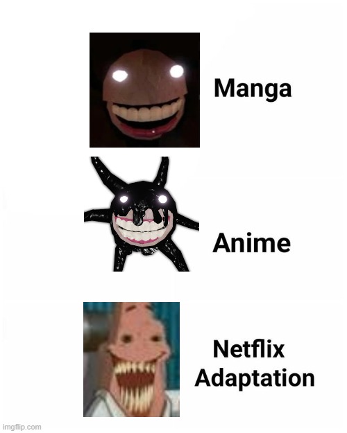 Netflix adaptation | image tagged in netflix adaptation | made w/ Imgflip meme maker