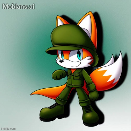 Tails soldier (Art credit: Cyatinn on DA)(owner note: if he applied for my country’s military I’d reject him so he wouldn’t die) | image tagged in soldier,tails,da,wholesome,cartoon | made w/ Imgflip meme maker