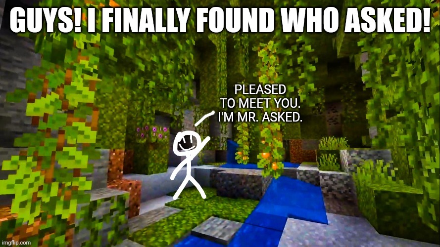 Who asked | image tagged in minecraft,lush cave,who asked | made w/ Imgflip meme maker