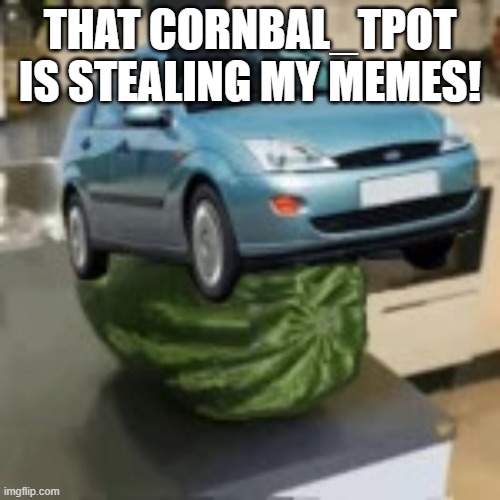 FocusMelon | THAT CORNBAL_TPOT IS STEALING MY MEMES! | image tagged in focusmelon | made w/ Imgflip meme maker