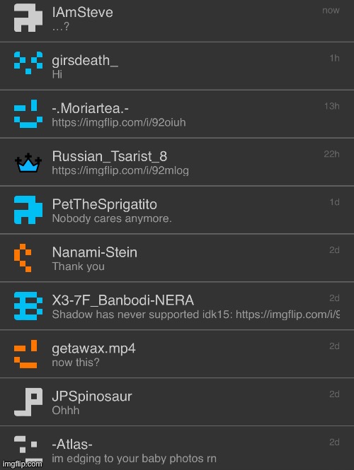 Recent memechats reveal | made w/ Imgflip meme maker