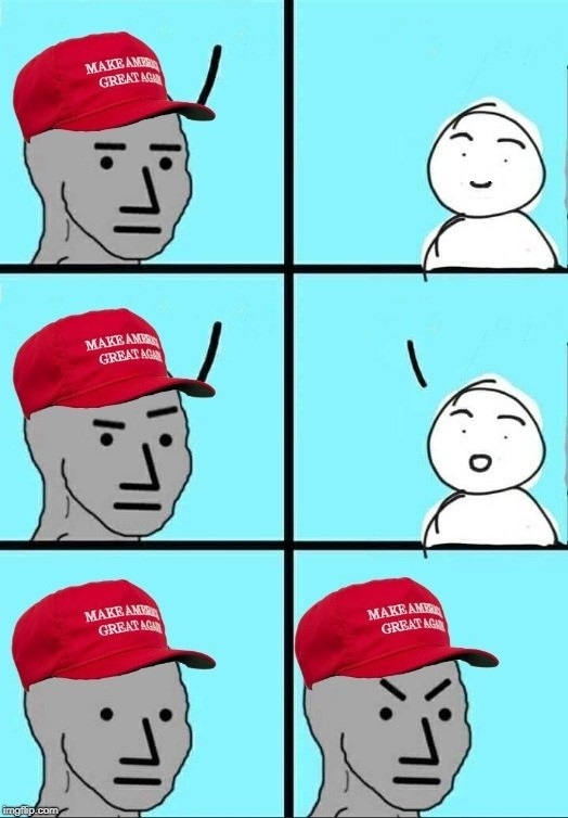 maga npc moment of thought Blank Meme Template