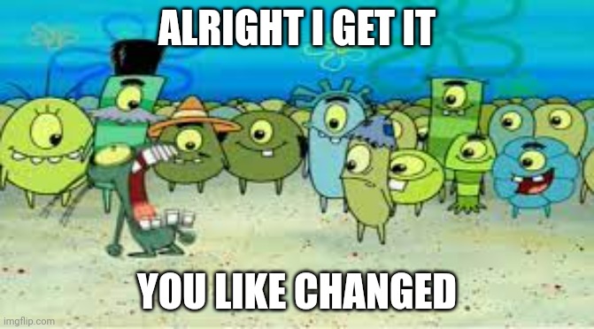 ALRIGHT I GET IT! | ALRIGHT I GET IT YOU LIKE CHANGED | image tagged in alright i get it | made w/ Imgflip meme maker