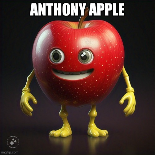 apple | ANTHONY APPLE | image tagged in apple | made w/ Imgflip meme maker