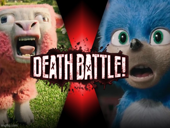 Minecraft Movie Sheep vs Ugly Sonic | image tagged in minecraft movie,minecraft,sonic,ugly sonic,memes,death battle | made w/ Imgflip meme maker