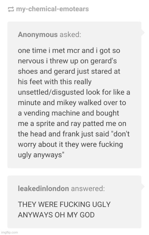 NAAAAAHHHH | image tagged in mcr,my chemical romance,gerard way,ray toro,mikey way,frank iero | made w/ Imgflip meme maker