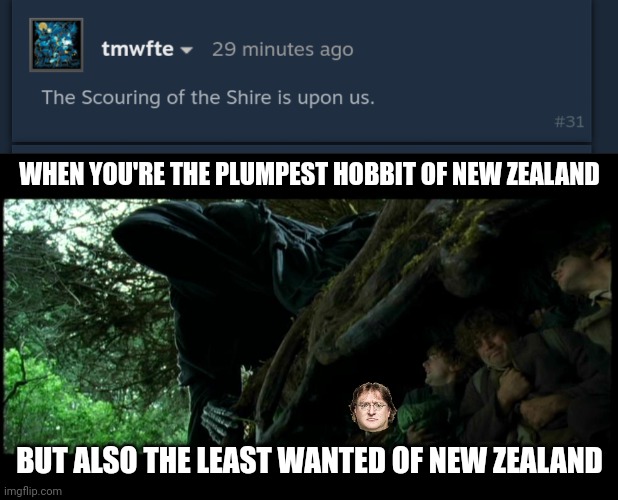 Image tagged in hobbits hide from nazgul