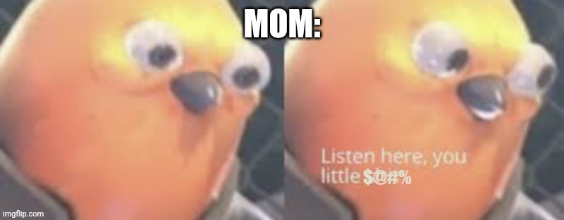 Now listen here you little $@#% | MOM: | image tagged in now listen here you little | made w/ Imgflip meme maker