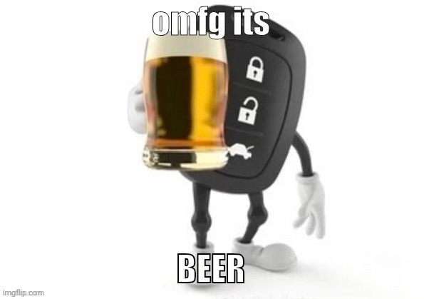 the key to fun | omfg its; BEER | image tagged in the key to fun | made w/ Imgflip meme maker