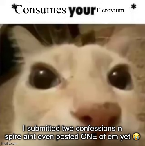 Yakko consumes your flerovium | I submitted two confessions n spire aint even posted ONE of em yet 😭 | image tagged in yakko consumes your flerovium | made w/ Imgflip meme maker