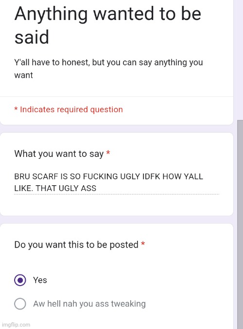 Scarf is the definition of one bad day | made w/ Imgflip meme maker