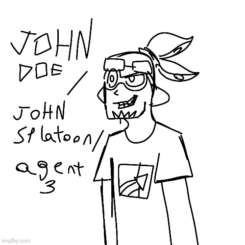 He's one of my splatoon agent ocs. I named him John doe because it means anonymous too | made w/ Imgflip meme maker