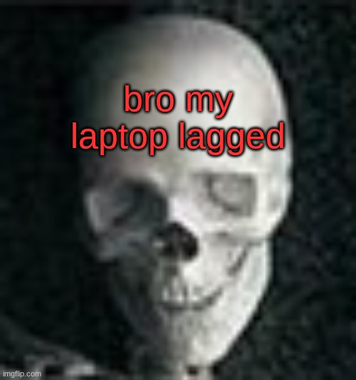 Skull | bro my laptop lagged | image tagged in skull | made w/ Imgflip meme maker