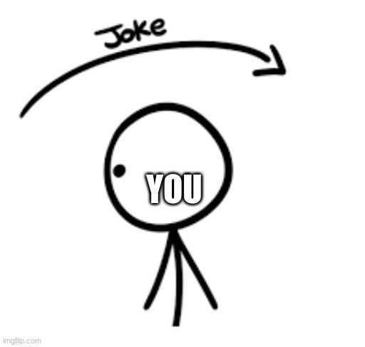 Joke goes over head | YOU | image tagged in joke goes over head | made w/ Imgflip meme maker