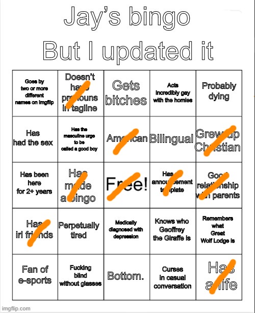 Jay’s bingo | image tagged in jay s bingo | made w/ Imgflip meme maker