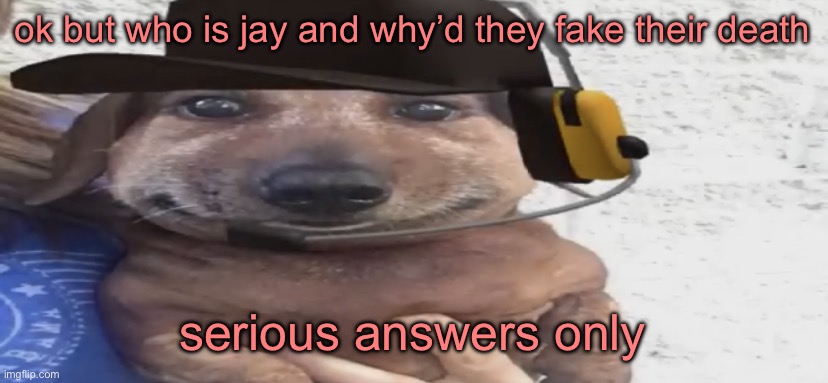 chucklenuts | ok but who is jay and why’d they fake their death; serious answers only | image tagged in chucklenuts | made w/ Imgflip meme maker