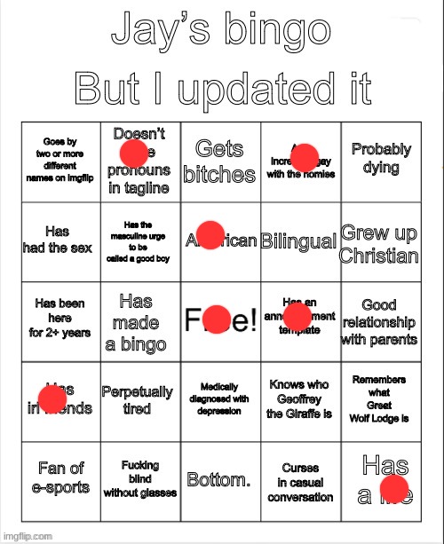 what if i made a bingo??? | image tagged in jay s bingo | made w/ Imgflip meme maker