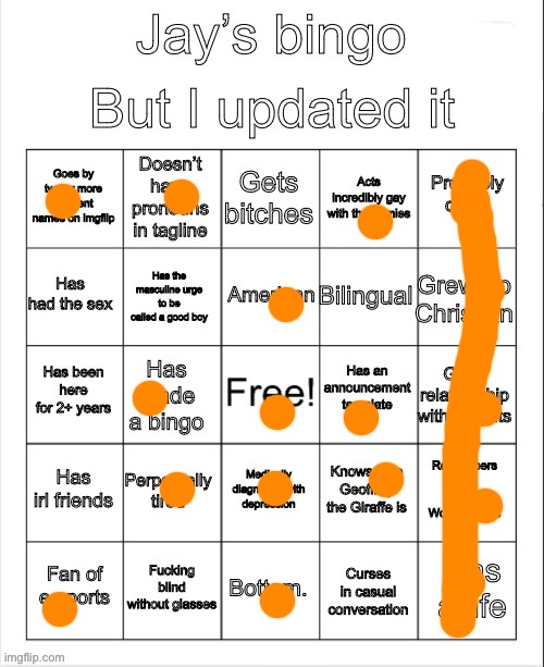 we’re all dying | image tagged in jay s bingo | made w/ Imgflip meme maker