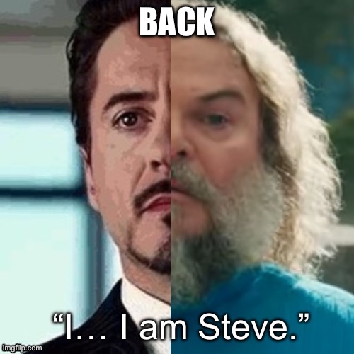 I am Steve | BACK | image tagged in i am steve | made w/ Imgflip meme maker