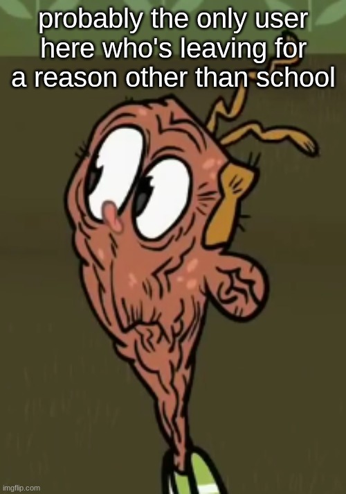 two shoes wild | probably the only user here who's leaving for a reason other than school | image tagged in two shoes wild | made w/ Imgflip meme maker