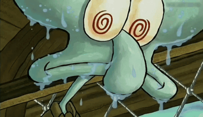 Squidward sweating Blank Meme Template