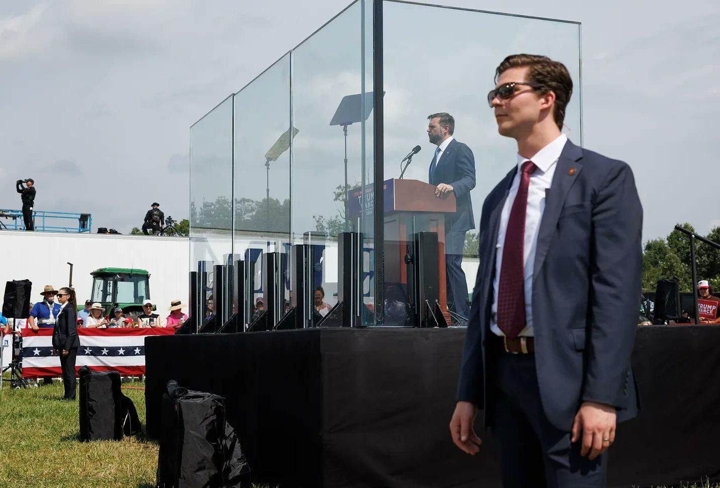 J.D. Vance rally bulletproof glass Blank Meme Template