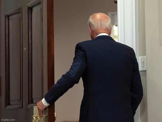 Joe Biden walking away | image tagged in joe biden walking away | made w/ Imgflip meme maker