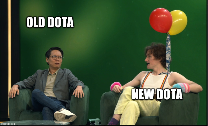 Old Dota vs New Dota | OLD DOTA; NEW DOTA | image tagged in dota 2 winter jenkins,serious vs clown,clown,ti | made w/ Imgflip meme maker