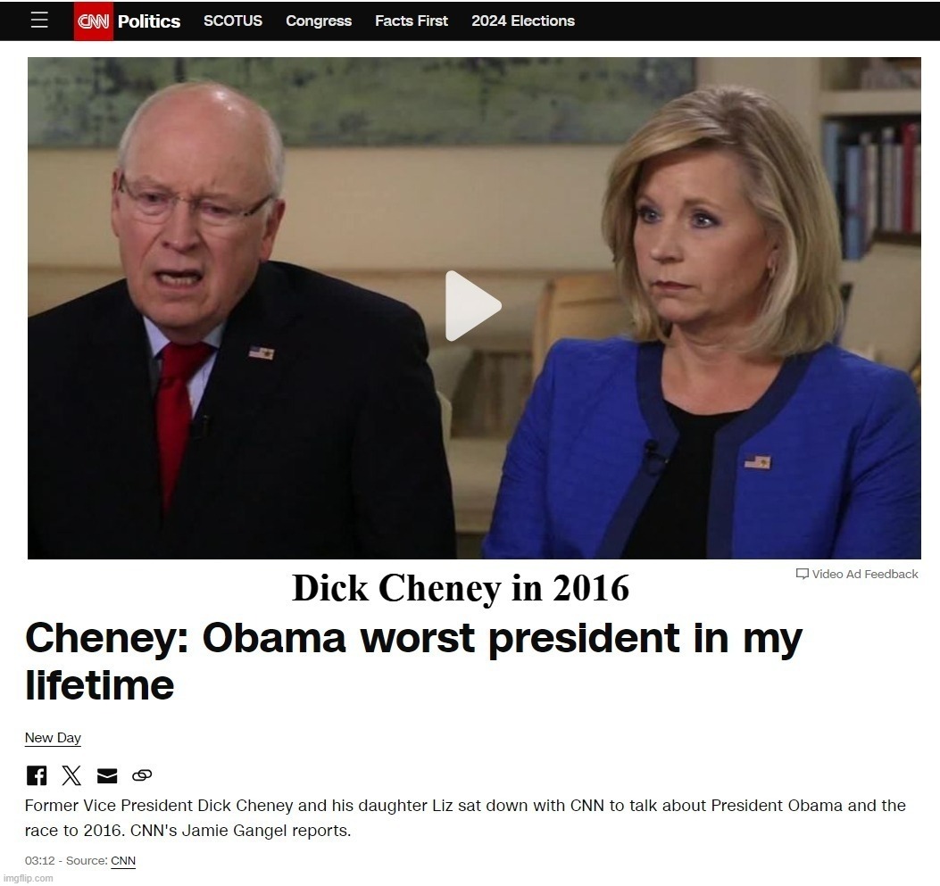 Dick Cheney in 2024: Endorses communist for president | image tagged in dick cheney,rino,dick jokes,dick pic,crush the commies,hypocrites | made w/ Imgflip meme maker