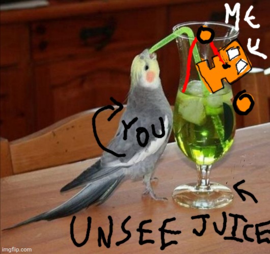 Bird drinking green juice | image tagged in bird drinking green juice | made w/ Imgflip meme maker