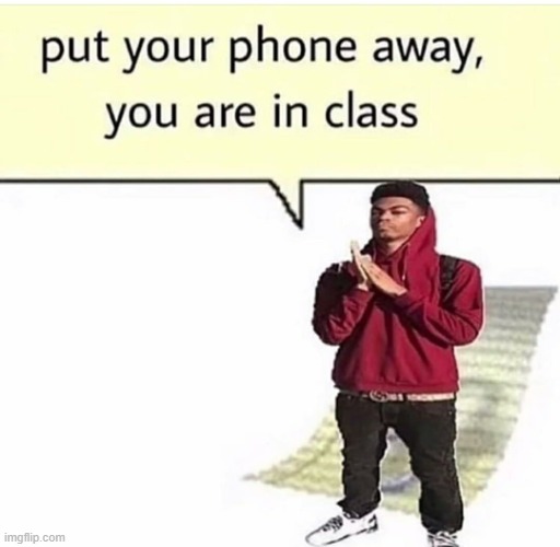 Put your phone away, you are in class | image tagged in put your phone away you are in class | made w/ Imgflip meme maker