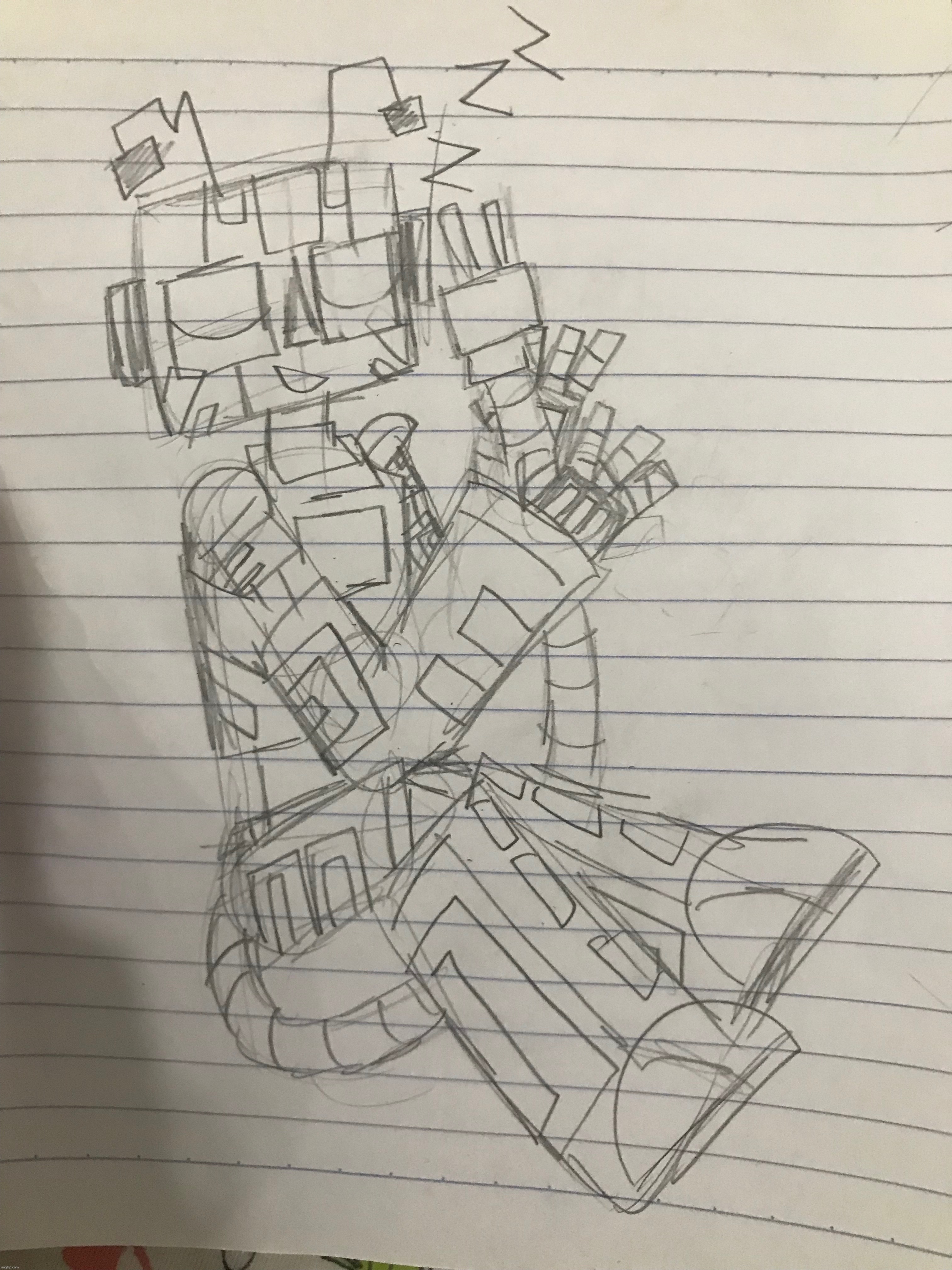 Another drawing of an eepy Zerobot hugging his tail | made w/ Imgflip meme maker