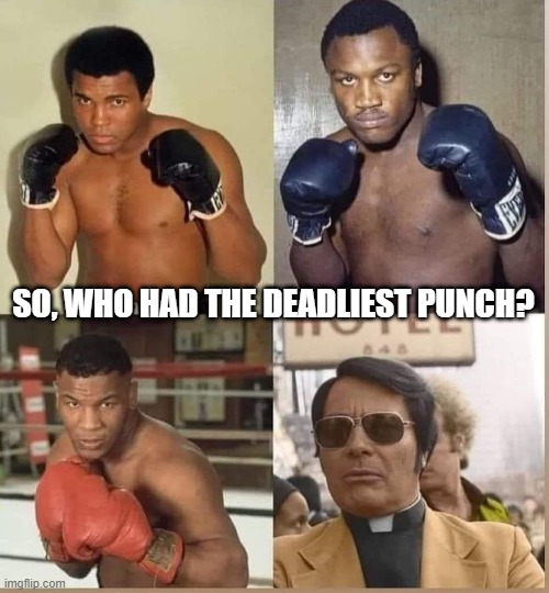 Deadly Punch | SO, WHO HAD THE DEADLIEST PUNCH? | image tagged in dark humor | made w/ Imgflip meme maker