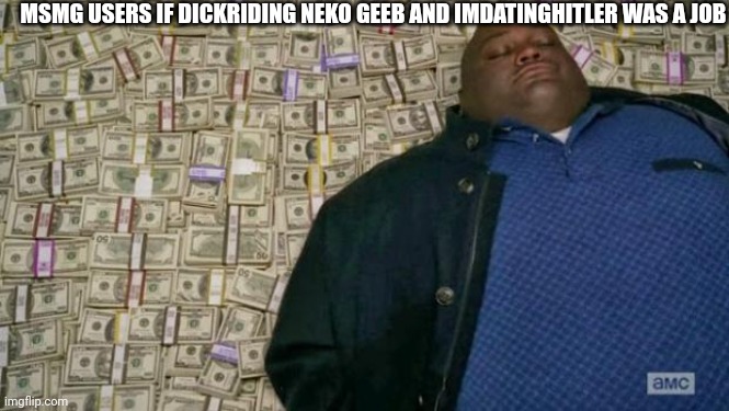 huell money | MSMG USERS IF DICKRIDING NEKO GEEB AND IMDATINGHITLER WAS A JOB | image tagged in huell money | made w/ Imgflip meme maker