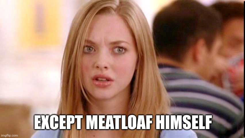 Dumb Blonde | EXCEPT MEATLOAF HIMSELF | image tagged in dumb blonde | made w/ Imgflip meme maker