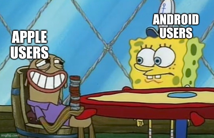 Awkward! | ANDROID USERS; APPLE USERS | image tagged in awkward | made w/ Imgflip meme maker